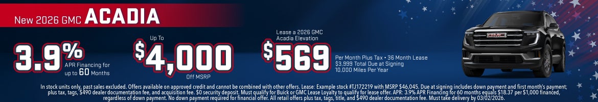 New 2026 GMC Acadia