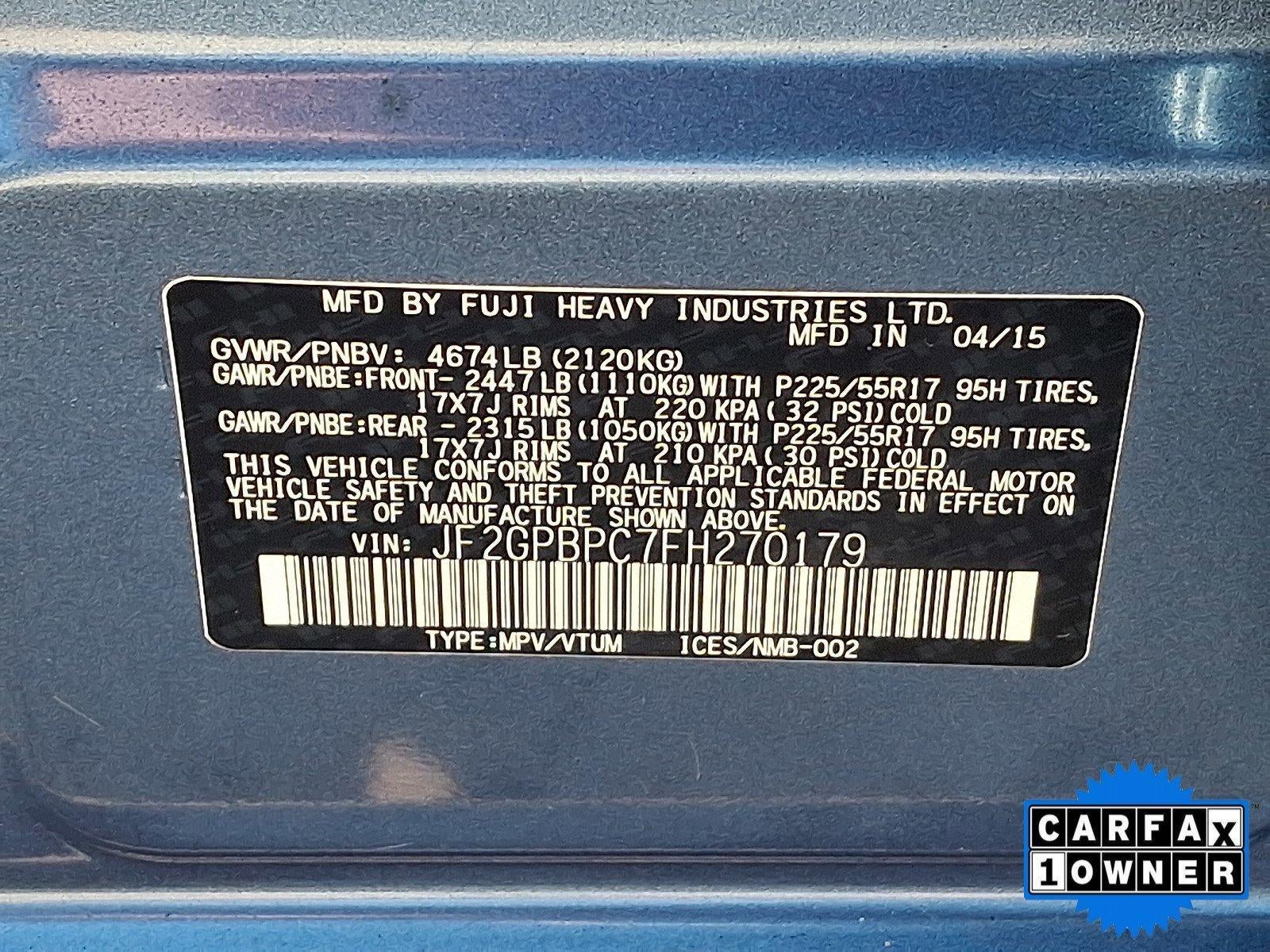 2015 Subaru XV Crosstrek Hybrid Touring CVT