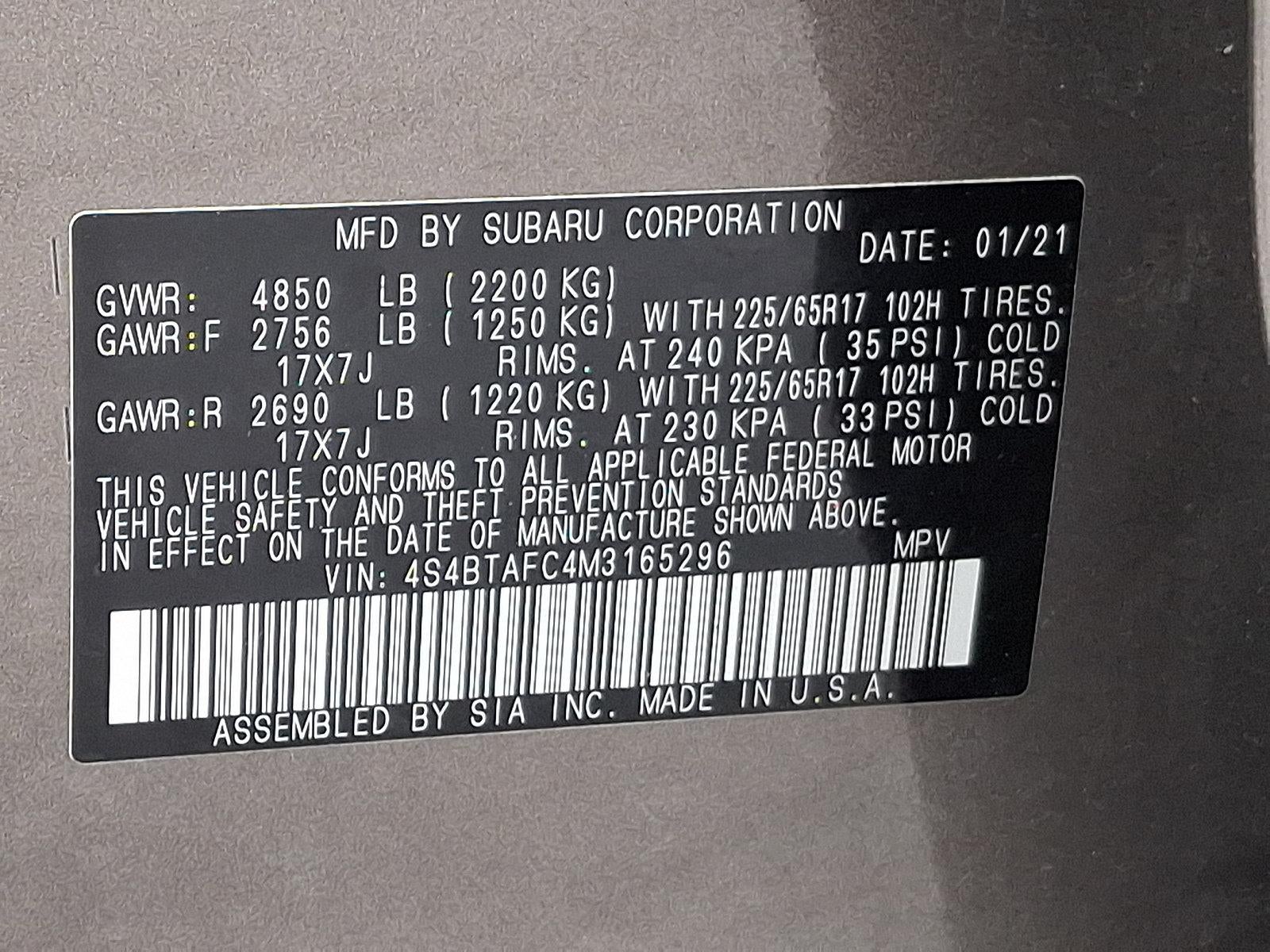 2021 Subaru Outback Premium CVT