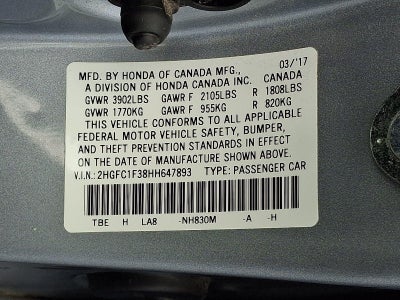 2017 Honda Civic Sedan EX-T CVT