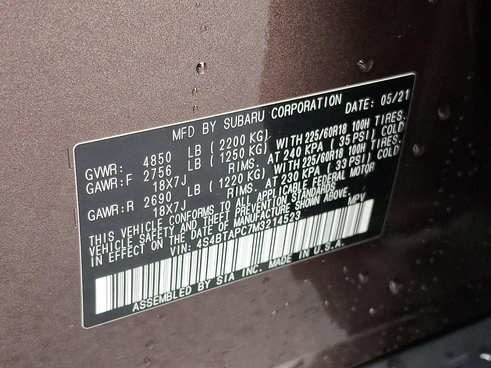 2021 Subaru Outback Touring CVT