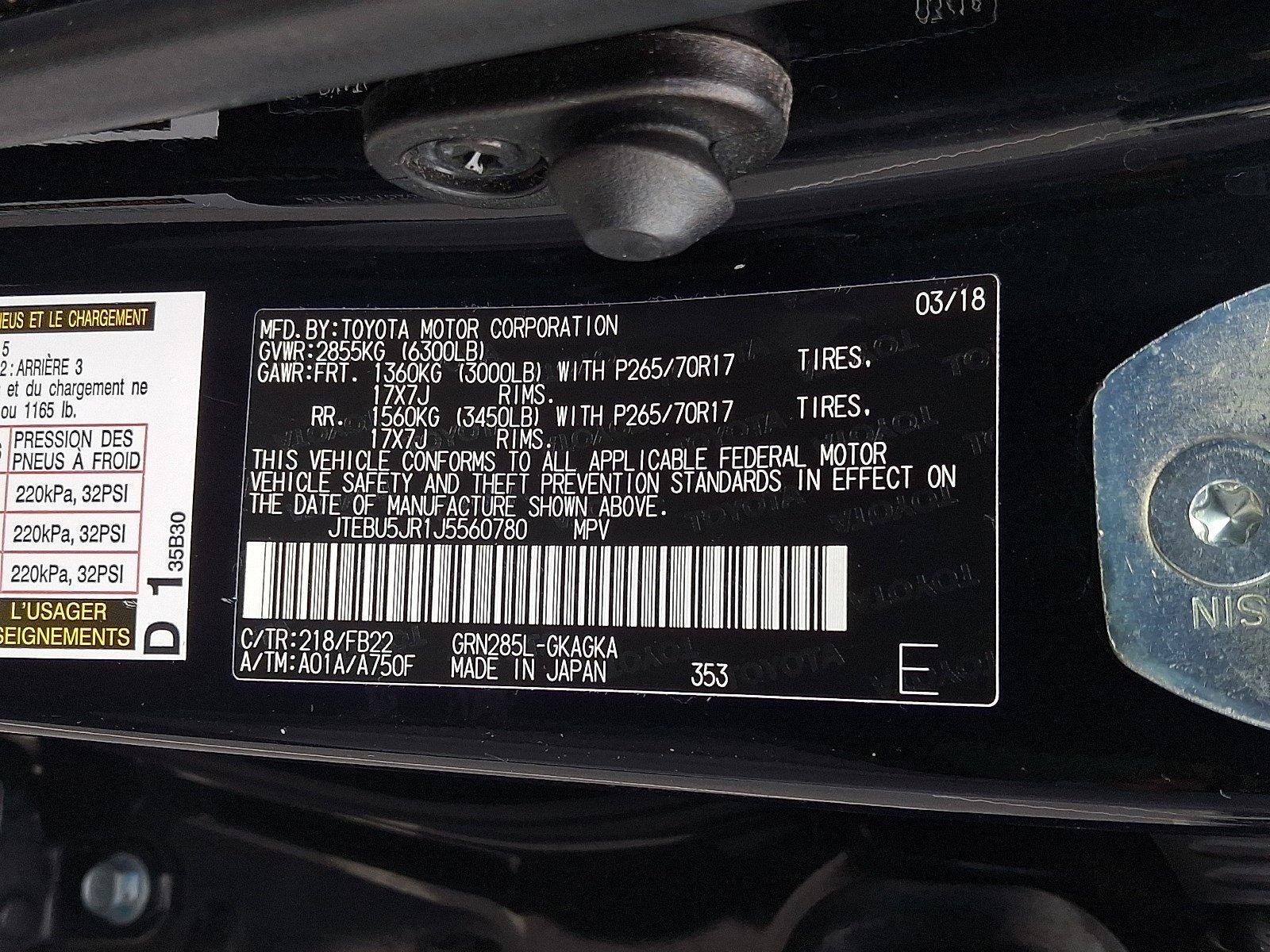 2018 Toyota 4Runner SR5 4WD (GS)