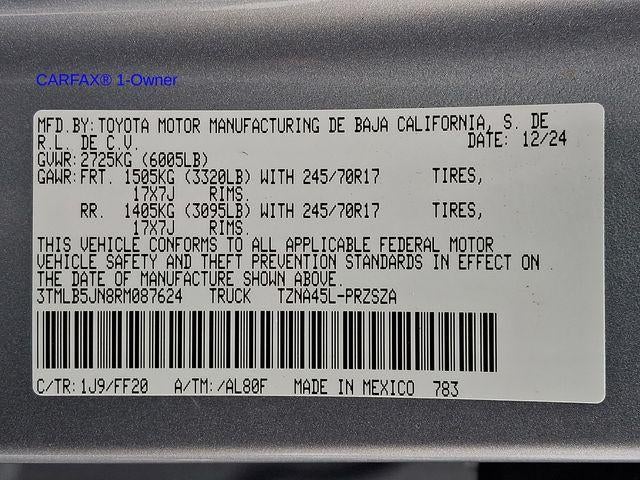 2024 Toyota Tacoma 4WD 4WD SR5 Double Cab 5' Bed AT (GS)