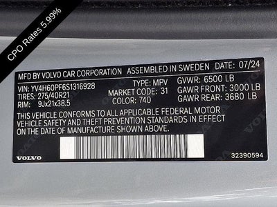 2025 Volvo XC90 Plug-In Hybrid T8 AWD Ultra 7-Seater