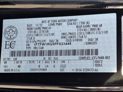 2023 Ford F-150 Raptor 4WD SuperCrew 5.5' Box