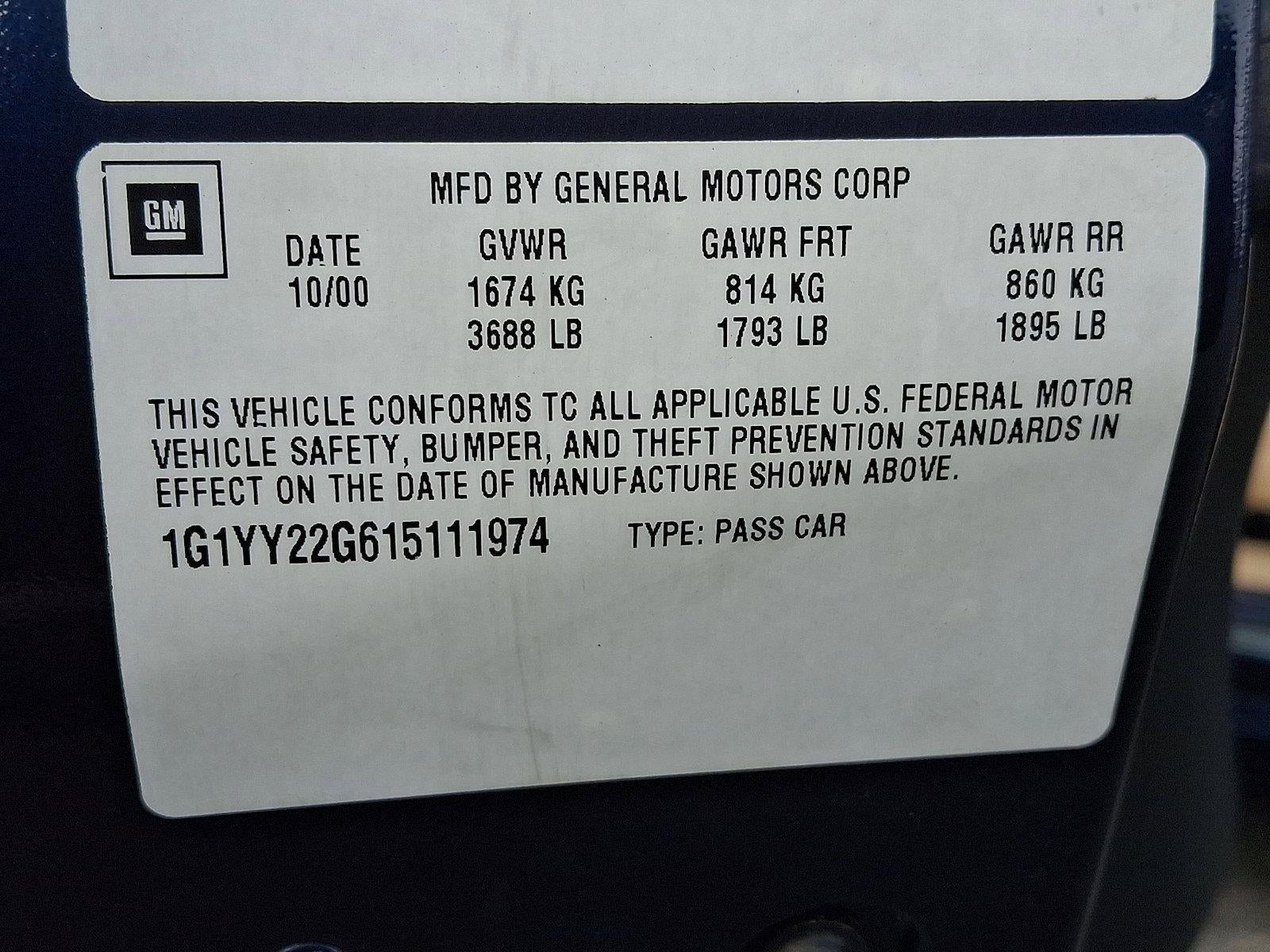 2001 Chevrolet Corvette Base