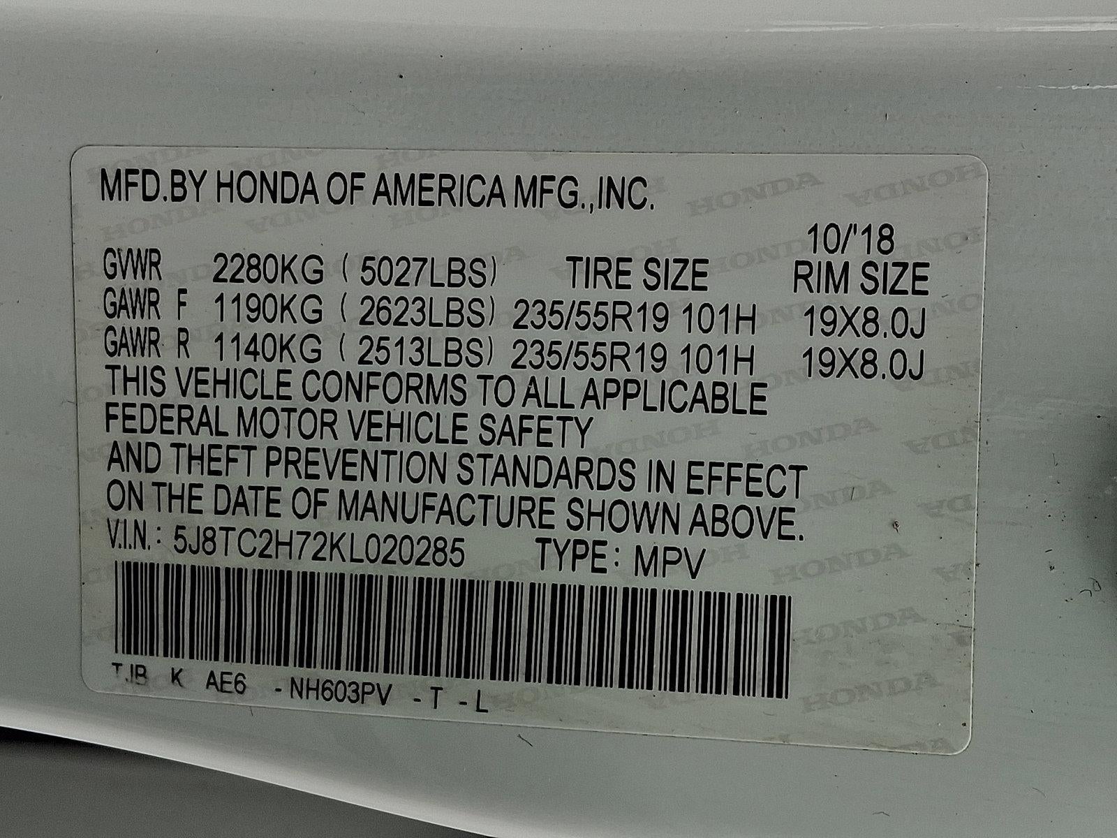 2019 Acura RDX AWD w/Advance Pkg