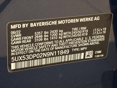 2022 BMW X3 xDrive30i Sports Activity Vehicle