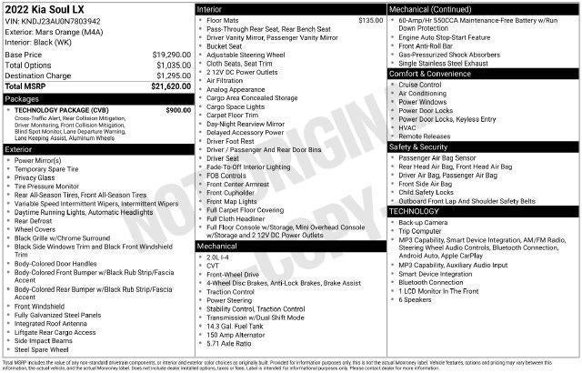 2022 Kia Soul LX IVT