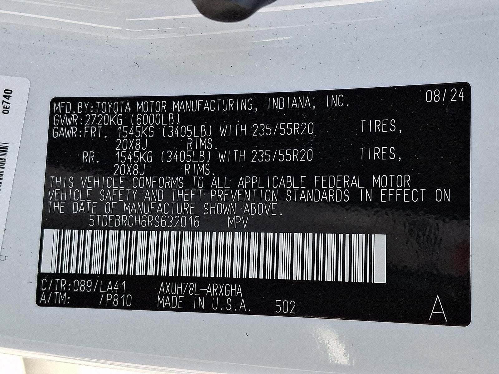2024 Toyota Highlander Hybrid Platinum AWD (Natl)