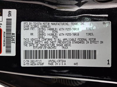 2015 Toyota Tundra 4WD Truck 4WD Double Cab Standard Bed 4.6L V8 SR5 (Natl)