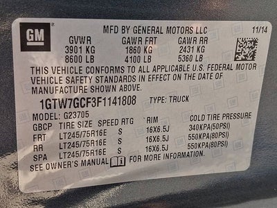 2015 GMC Savana Cargo 2500 Work Van