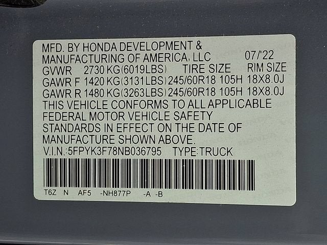 2022 Honda Ridgeline RTL-E