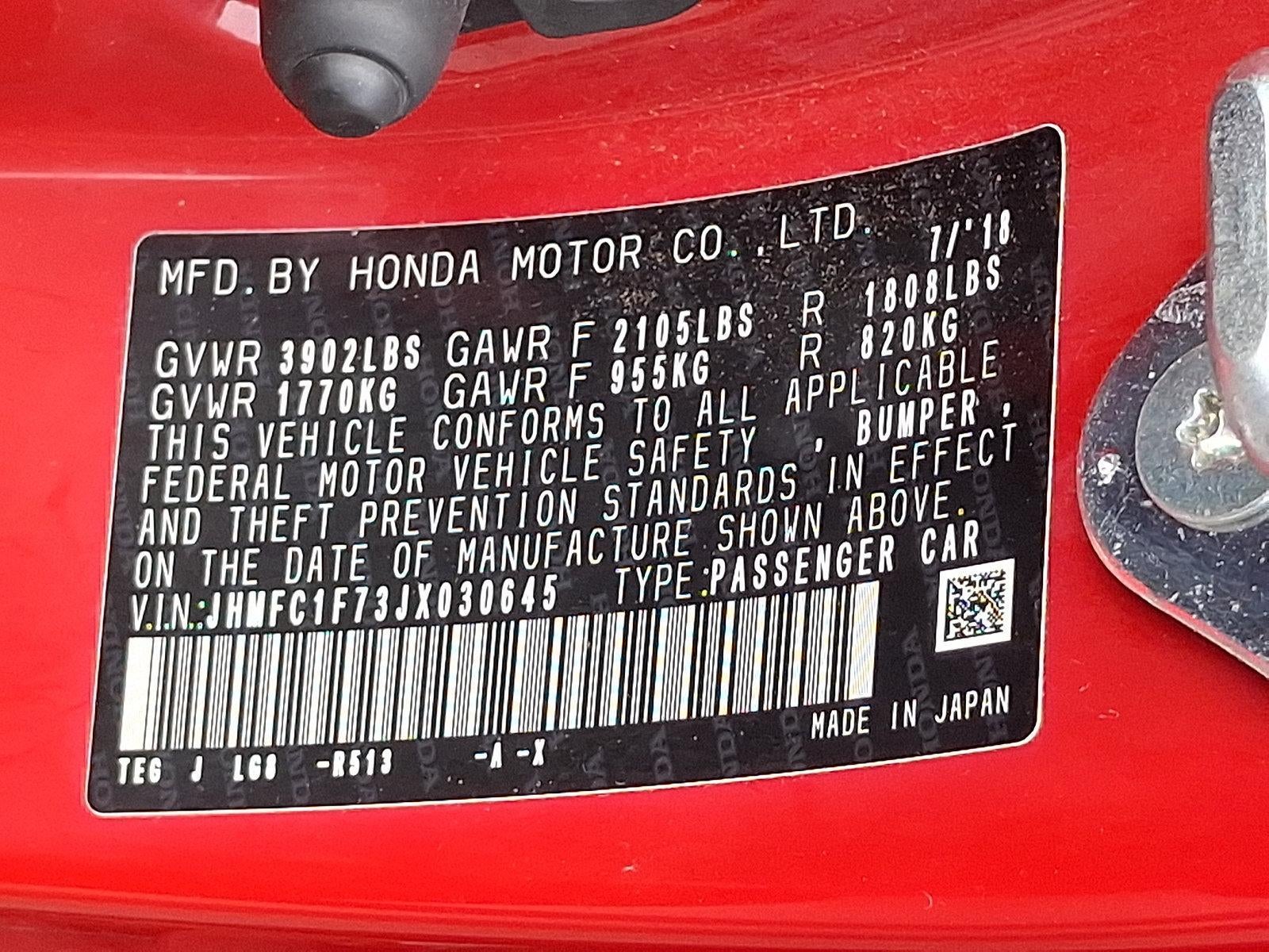 2018 Honda Civic Sedan EX-L CVT