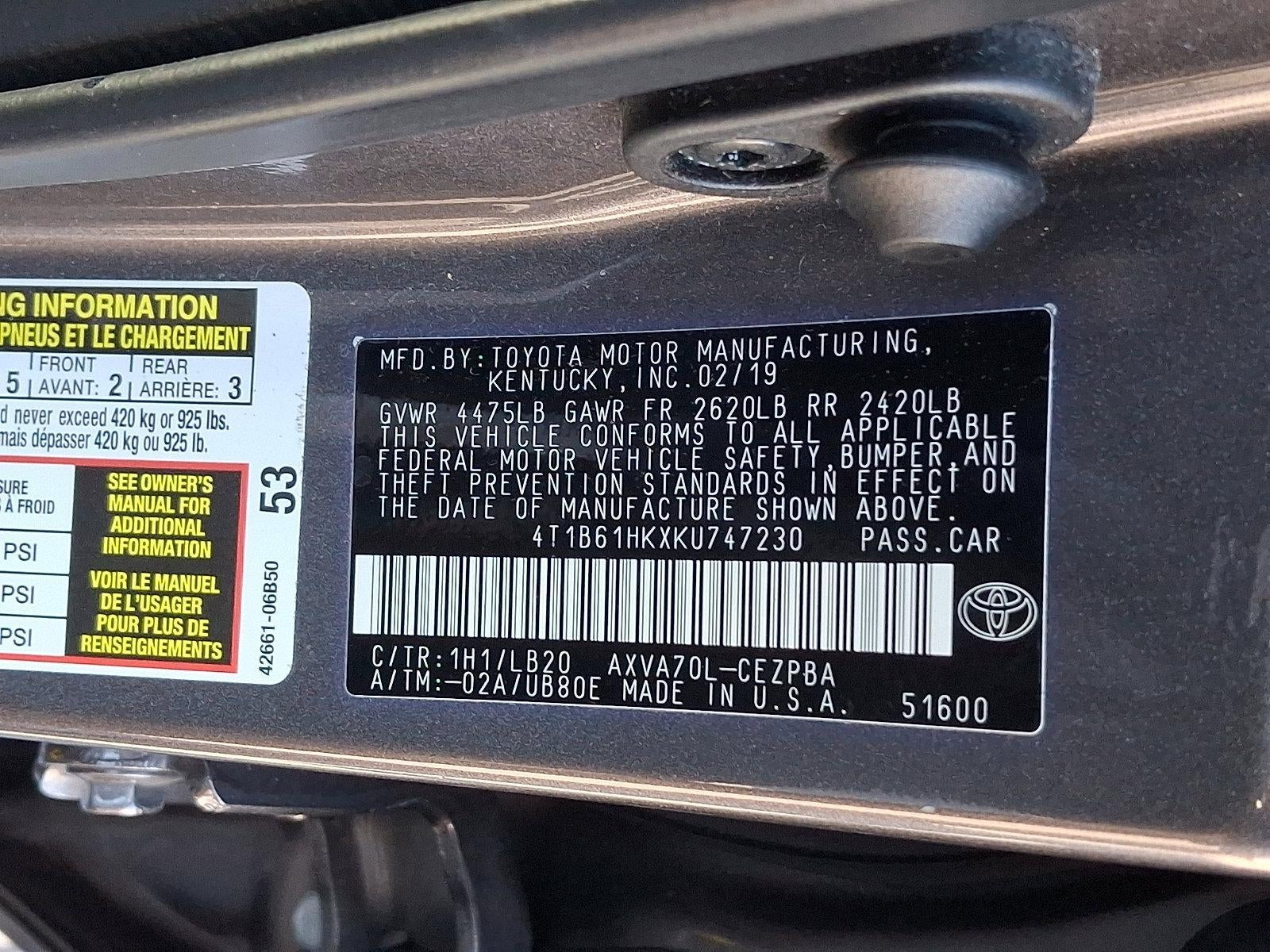 2019 Toyota Camry XSE