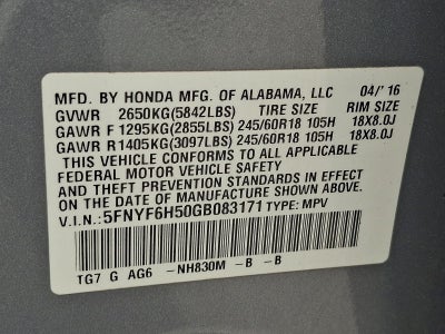 2016 Honda Pilot EX-L