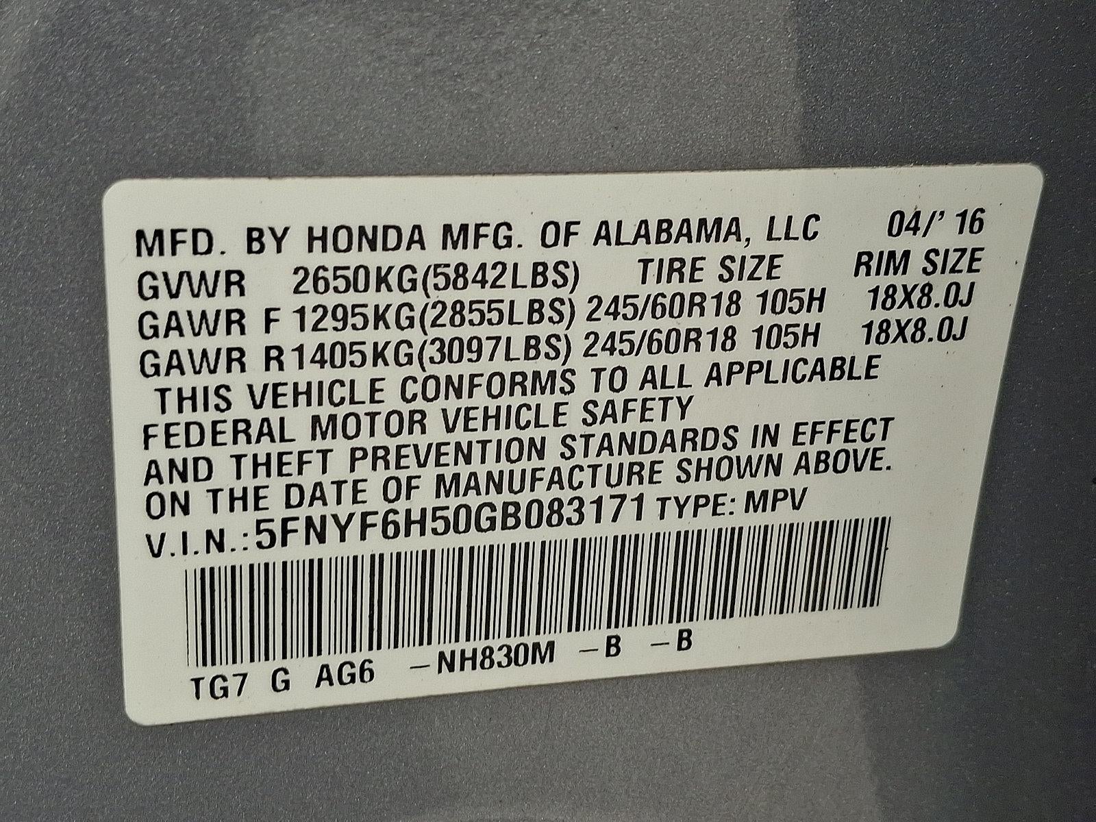 2016 Honda Pilot EX-L