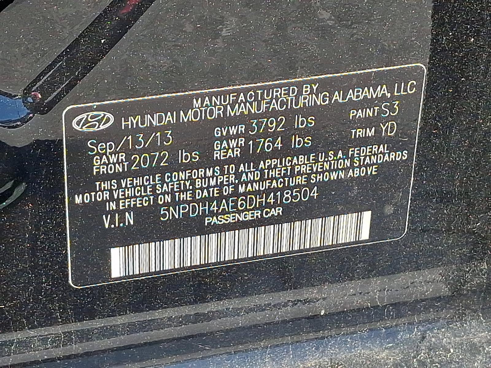 2013 Hyundai ELANTRA GLS PZEV