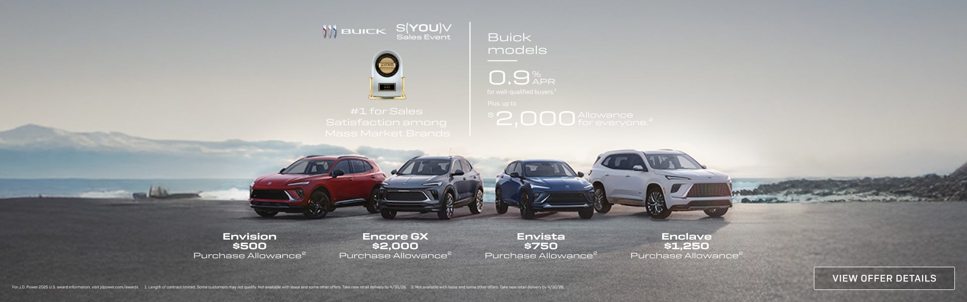 0.9% APR 
FOR WELL-QUALIFIED BUYERS.1

Plus, up to $2,000 ALLOWANCE for everyone.2