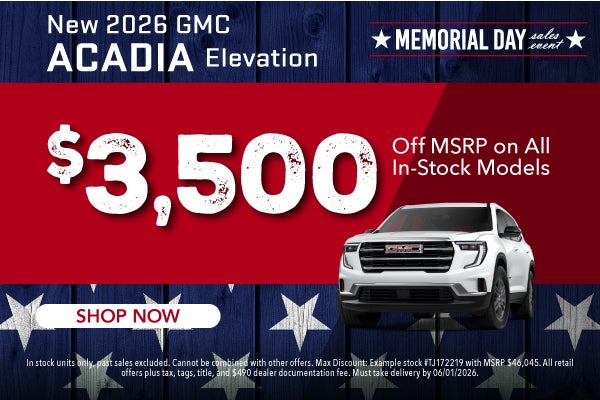 New 2026 GMC Acadia Elevation